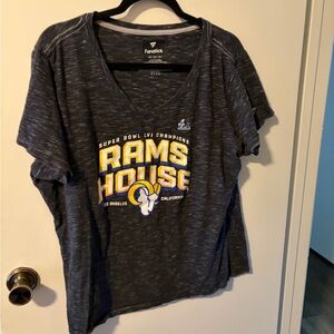 Fanatics Navy and Light Gray Heather V-Neck Tee